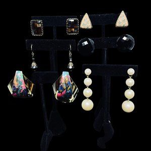 Lot Of 6 Gold Tone Pierced Earrings (4575)